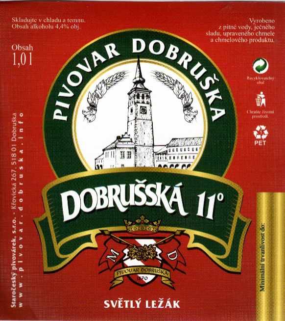 DOBRUŠSKÁ 11° SVĚTLÝ LEŽÁK (1,0L) (Dobruška) (E)