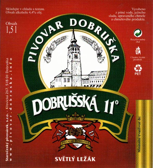 DOBRUŠSKÁ 11° SVĚTLÝ LEŽÁK (1,5L) (Dobruška) (E)
