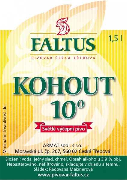 FALTUS KOHOUT 10° Světlé výčepní pivo (1,5L) (Česká Třebová) (S)