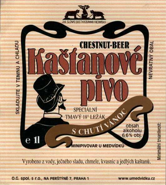 Kaštanové pivo SPECIÁLNÍ TMAVÝ 18° LEŽÁK  CHUTÍ VÁNOC (1L)