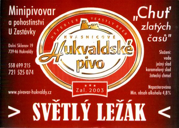 Hukvaldské pivo SVĚTLÝ LEŽÁK