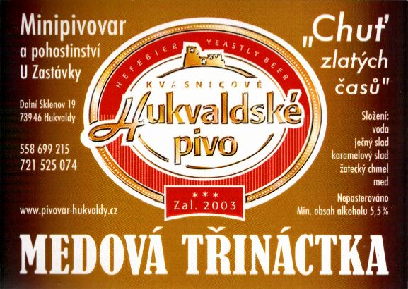 Hukvaldské pivo MEDOVÁ TŘINÁCTKA