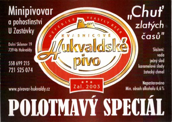 Hukvaldské pivo POLOTMAVÝ SPECIÁL
