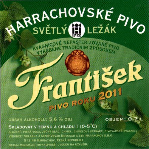 František SVĚTLÝ LEŽÁK PIVO ROKU 2011 (0,7L) (Harrachov) (S)