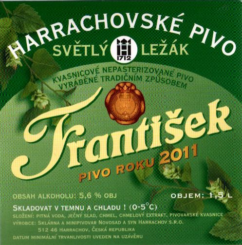 František SVĚTLÝ LEŽÁK PIVO ROKU 2011 (1,5L) (Harrachov) (S)