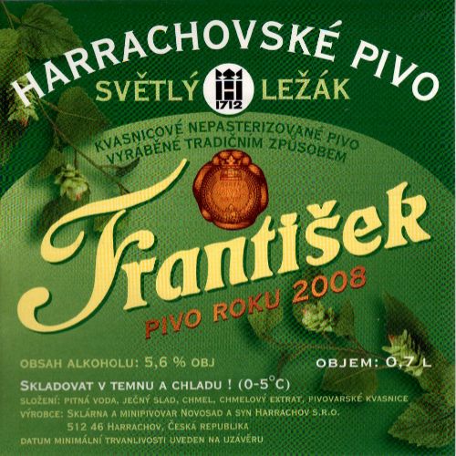 František SVĚTLÝ LEŽÁK PIVO ROKU 2008 (0,7L) (Harrachov) (S)