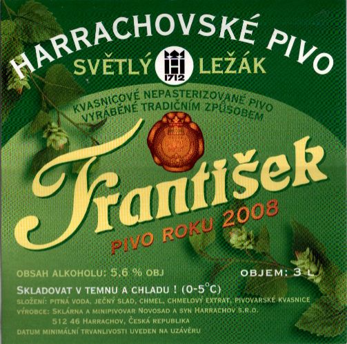 František SVĚTLÝ LEŽÁK PIVO ROKU 2008 (3L) (Harrachov) (S)