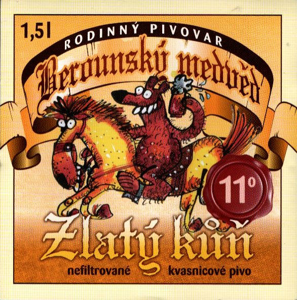 11° Zlatý kůň nefiltrované kvasnicové pivo (1,5L) (Beroun) (S)
