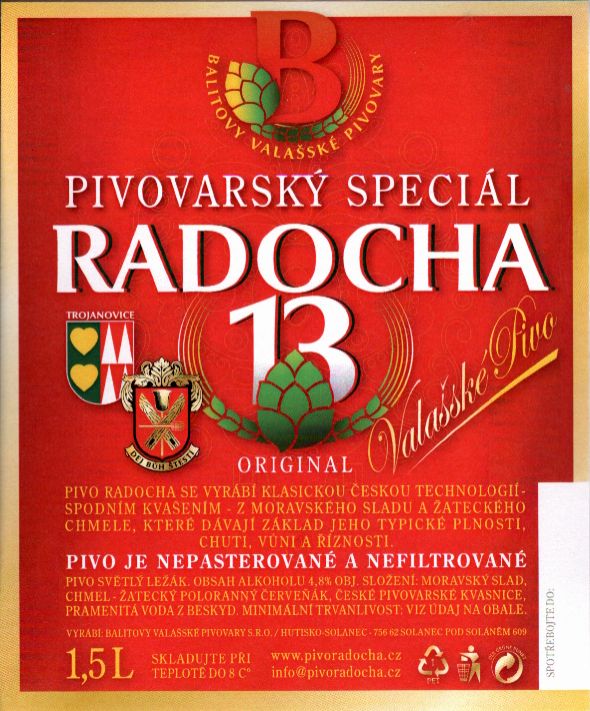 13 RADOCHA PIVOVARSKÝ SPECIÁL (1,5L) (Hutisko-Solanec) (S)