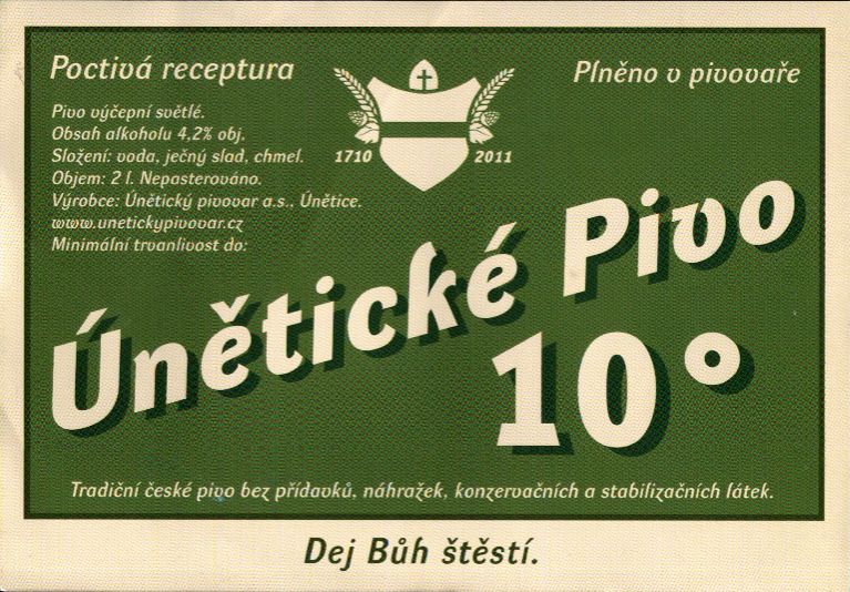 Únětické Pivo 10° (2L)