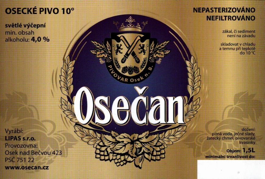 Osečan OSECKÉ PIVO 10° světlé výčepní (1,5L)