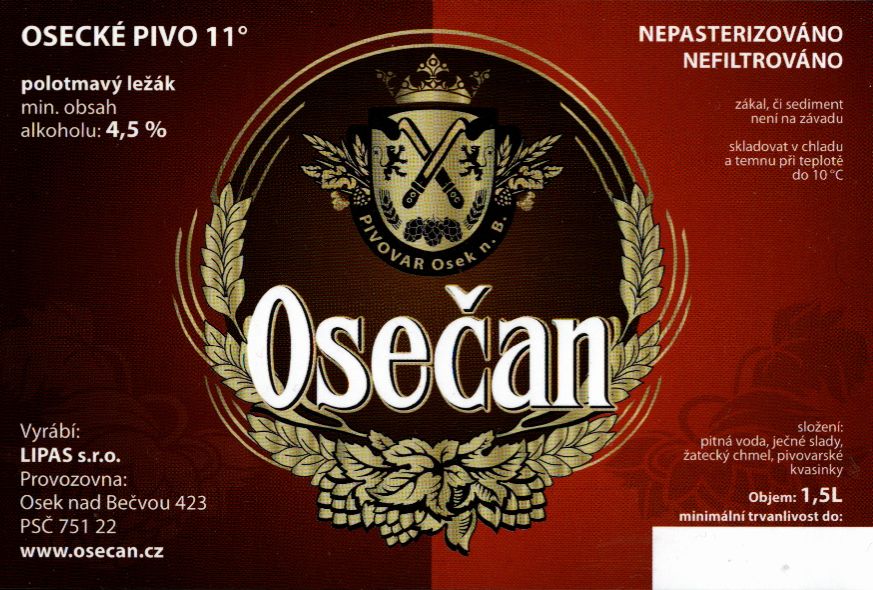Osečan OSECKÉ PIVO 11° polotmavý ležák (1,5L) 