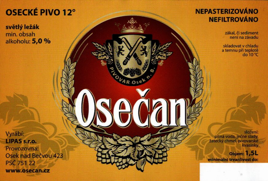 Osečan OSECKÉ PIVO 12° světlý ležák (1,5L) 