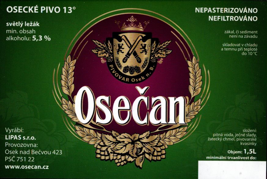 Osečan OSECKÉ PIVO 13° světlý ležák (1,5L) 