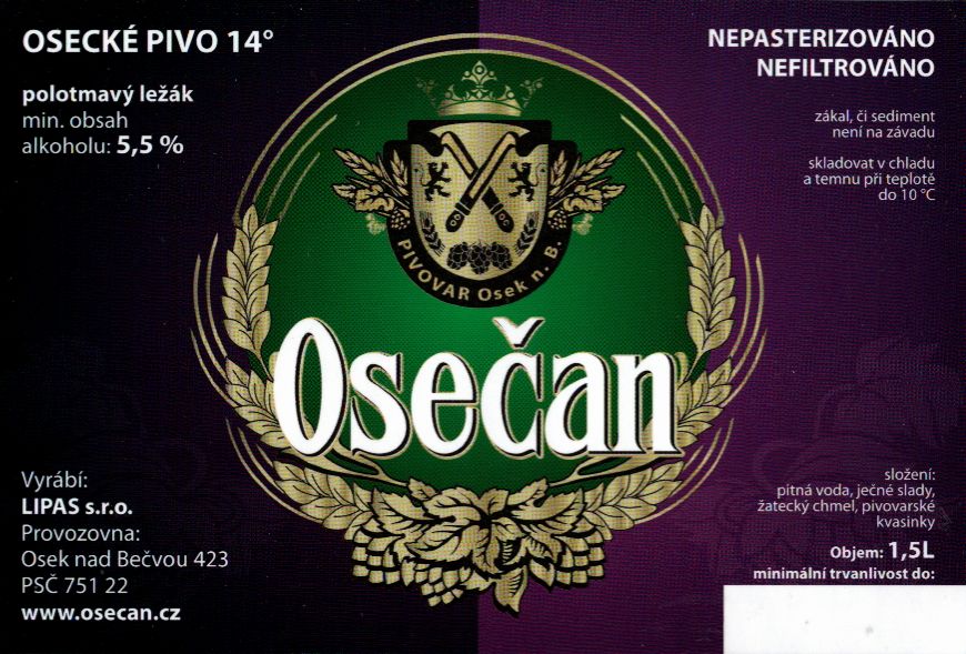 Osečan OSECKÉ PIVO 14° polotmavý ležák (1,5L)