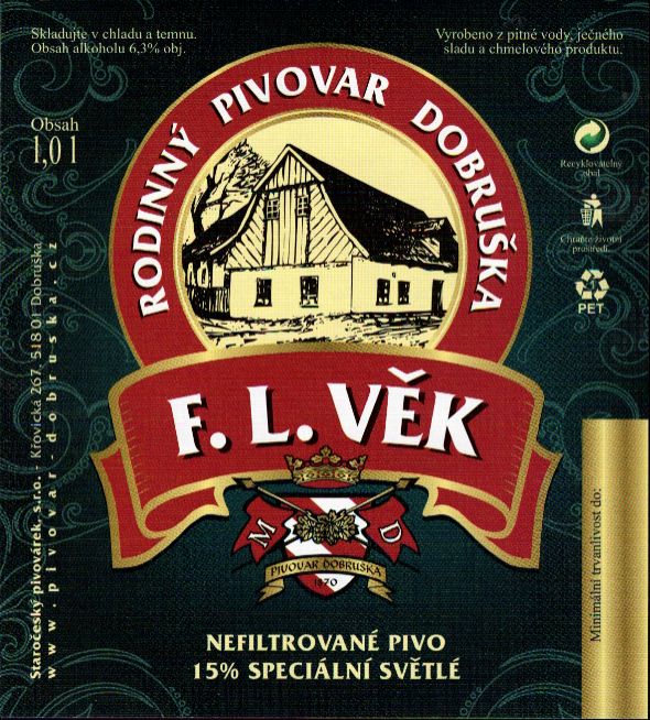 F.L.VĚK NEFILTROVANÉ PIVO 15% SPECIÁLNÍ SVĚTLÉ (1,0L) (Dobruška) (E)