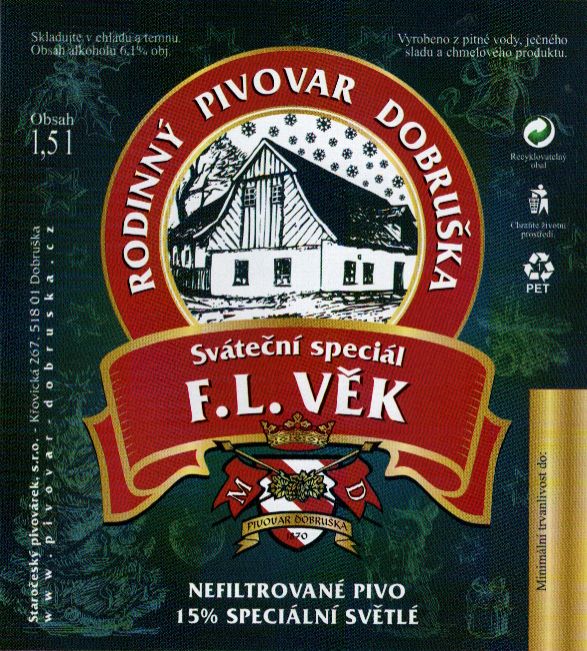 Sváteční speciál F.L.VĚK NEFILTROVANÉ PIVO 15% SPECIÁLNÍ SVĚTLÉ (1,5L) (Dobruška) (E)