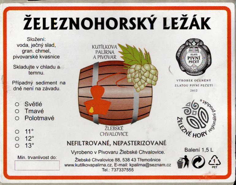 ŽELEZNOHORSKÝ LEŽÁK (1,5L) (Žlebské Chvalovice) (S)