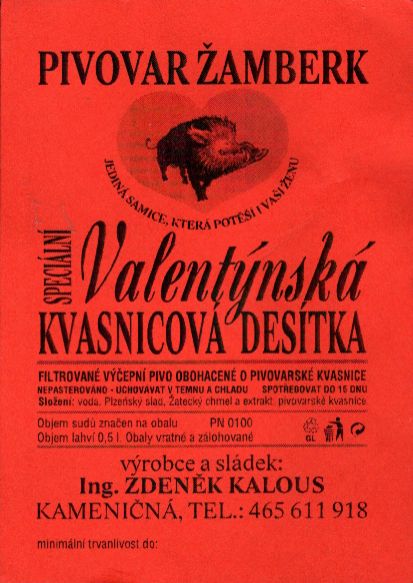 Valentýnská KVASNICOVÁ DESÍTKA oranžová (0,5L) 