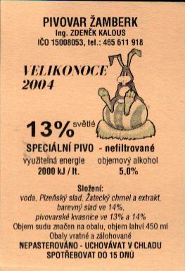 VELIKONOCE 2004 13% SPECIÁLNÍ PIVO - nefiltrované (0,45L) 