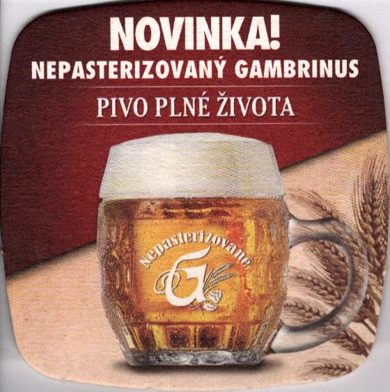 NOVINKA NEPASTERIZOVANÝ GAMBRINUS PIVO PLNÉ ŽIVOTA 