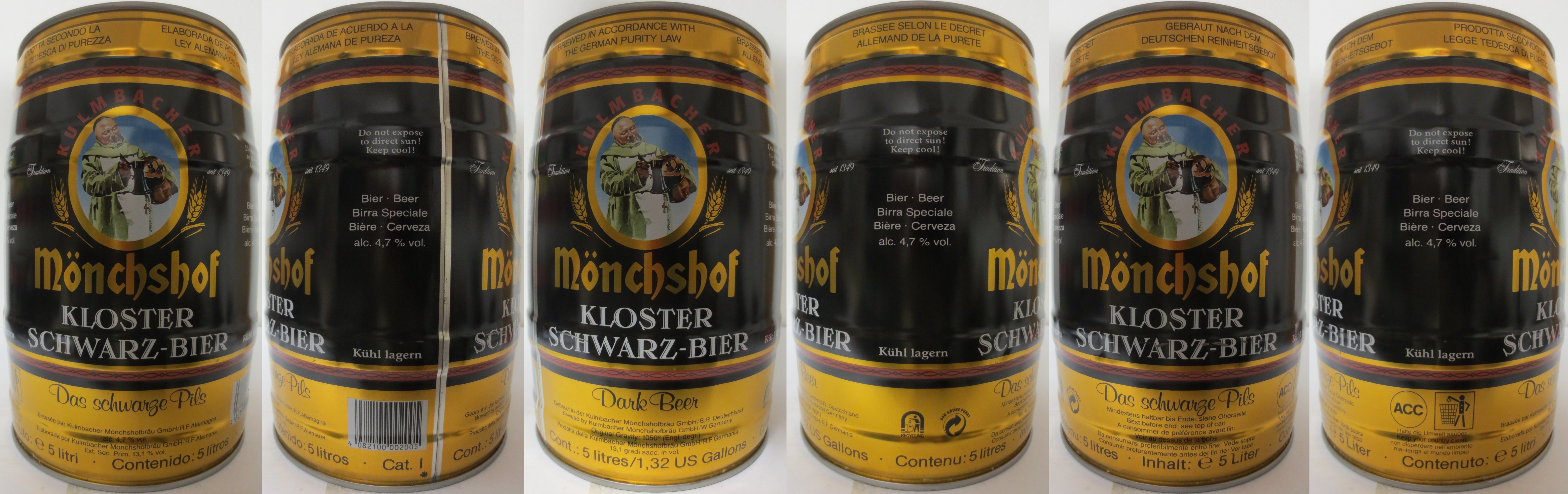 KULMBACHER Mönchshof KLOSTER SCHWARZ-BIER (5L) Nr.1 