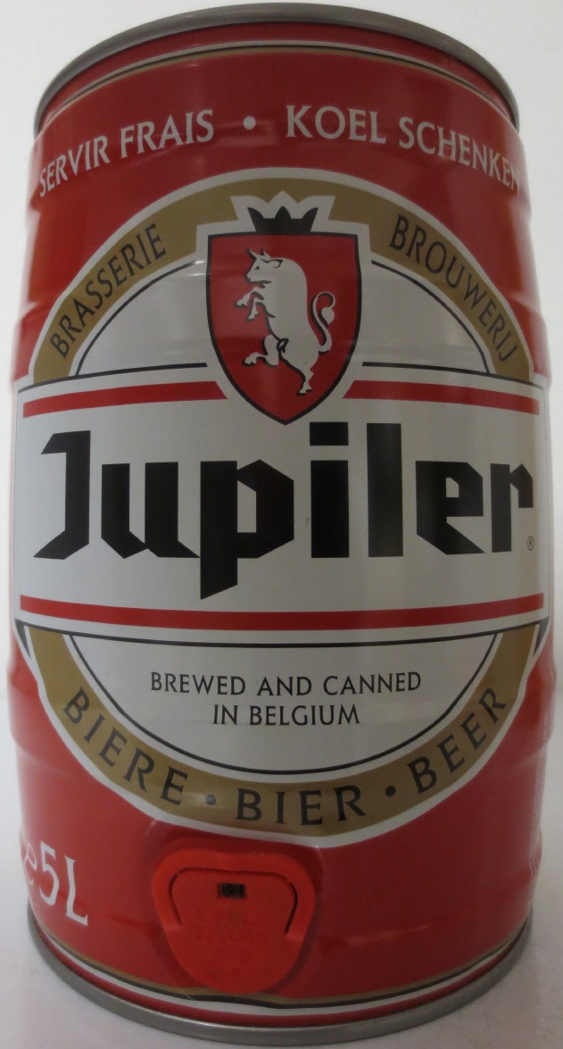 Jupiler BREWED AND CANNED IN BELGIUM Nr.1