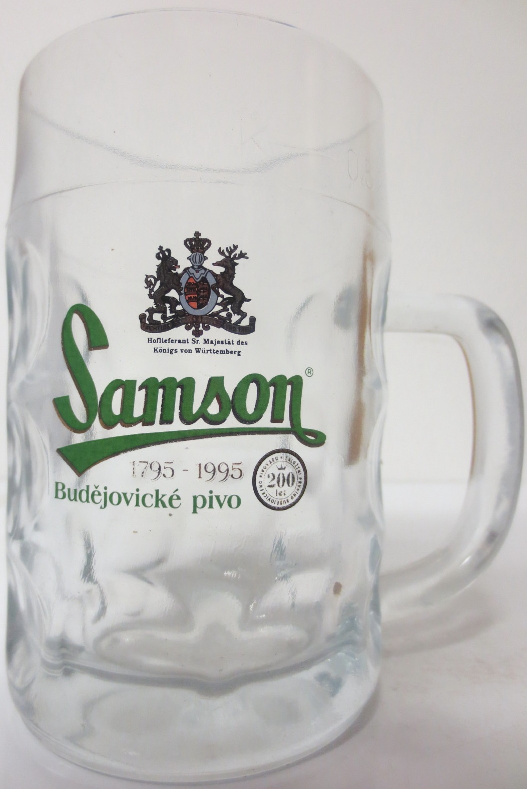 Samson 1795-1995 Budějovické pivo 200 let (0,5L) starý krýgl