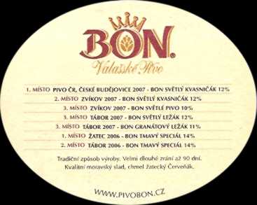 BON Czech Beer QUALITY CZECH BEER (PTMP-S-ab)