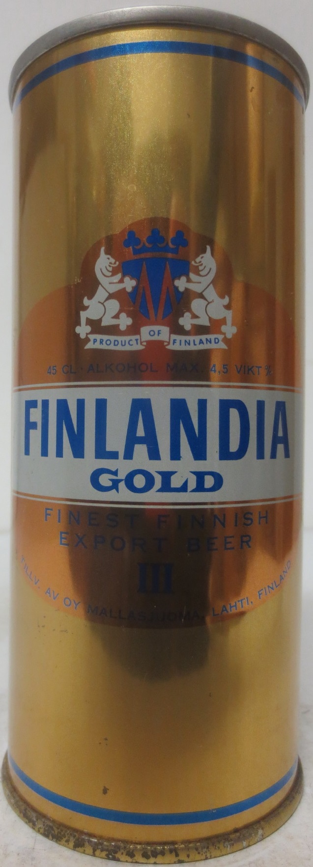 FINLANDIA GOLD FINEST FINNISH EXPORT BEER (SS) (45cl) (B/O) Nr.1 