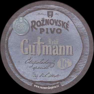 ROŽNOVSKÉ PIVO Rytíř Gutmann Čtyřsladový speciál 16° (PTMP-K-ab)  