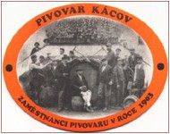 PIVOVAR KÁCOV ZAMĚSTNANCI PIVOVARU V ROCE 1903 (oranžový) (PTMP-S-ab) -