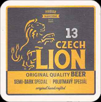 13 +11 CZECH LION ORIGINAL QUALITY BEER POLOTMAVÝ SPECIÁL NEFILTROVANÝ LEŽÁK (rámeček 80mm) (PTMP-Č-ab) 