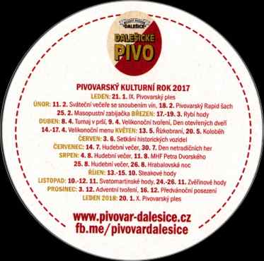 DALEŠICKÉ PIVO pivovar filmových Postřižin PIVOVARSKÝ KULTURNÍ ROK 2017 (PTMP-K-ab)