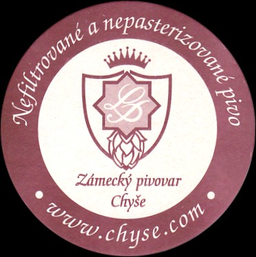 Zámecký pivovar Chyše Nefiltrované a nepasterizované pivo www.chyse.com (PTMP-K-a)