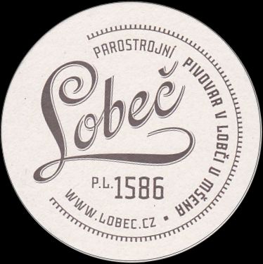 Lobeč P.L. 1586 PAROSTROJNÍ PIVOVAR V LOBČI U MŠENA . WWW.LOBEC.CZ (bílý) (PTMP-K-a)