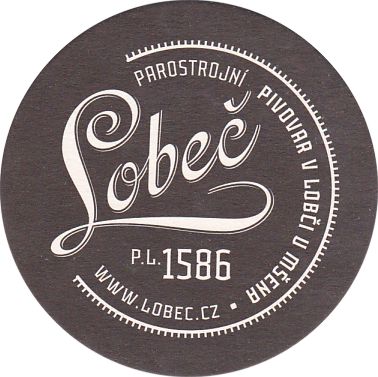 Lobeč P.L. 1586 PAROSTROJNÍ PIVOVAR V LOBČI U MŠENA . WWW.LOBEC.CZ (černo/bílý) (PTMP-K-ab)
