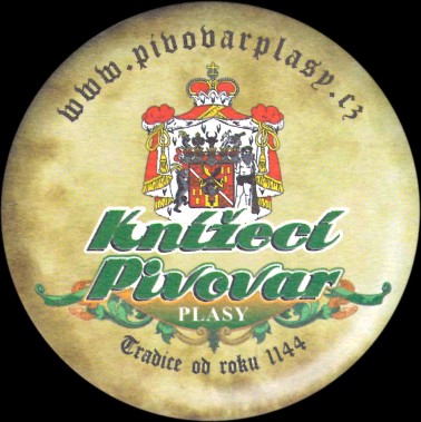 Knížecí Pivovar PLASY Tradice od roku 1144 www.pivovarplasy.cz (bílý lem kolem Knížecí Pivovar) (PTMP-K-ab)