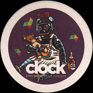 clock ŘEMESLNÝ PIVOVAR POTŠTEJN (fialový č.1) (PTMP-K-a)