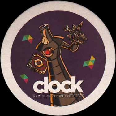 clock ŘEMESLNÝ PIVOVAR POTŠTEJN (fialový č.2) (PTMP-K-a)