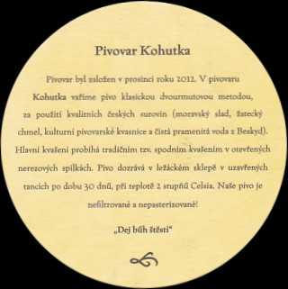 RESTAURACE A PIVOVAR KOHUTKA ANNO 2012 (úzký okraj na druhé straně) (PTMP-Km-ab)