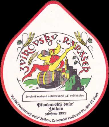 ZVÍKOVSKÝ RARÁŠEK Pivovarský dvůr Zvíkov založeno 1992 (PTMP-S-ab) 
