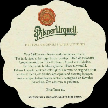 PILSNER URQUELL SINCE 1842 HET PURE ORIGINELE PILSNER UIT PILSEN (PTEX-S-ab)