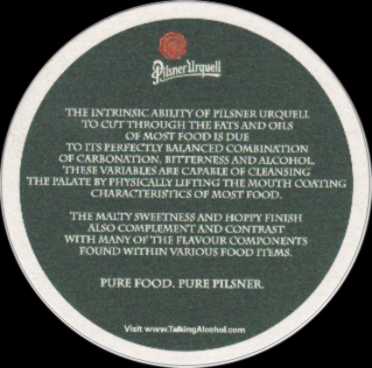 Pilsner Urquell THE PURE PILSNER FROM PILSEN WWW.PILSNER-URQUELL.COM č.522 (PTEX-K-ab)
