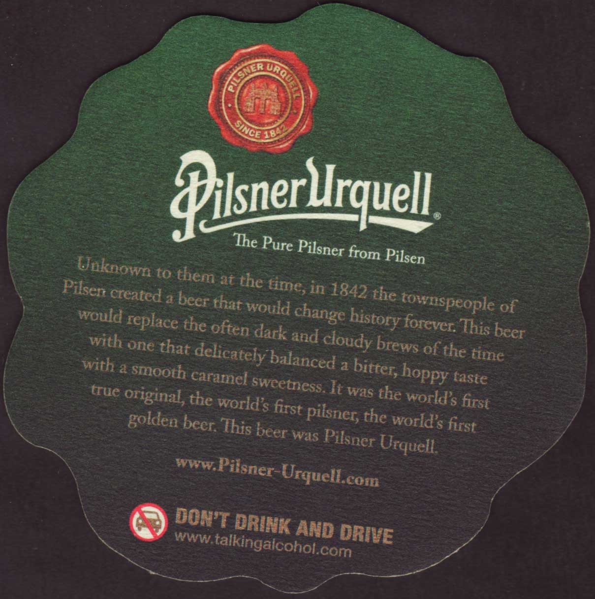 PILSNER URQUELL SINCE 1842 The Pure Pilsner from Pilsen (PTEX-S-ab)