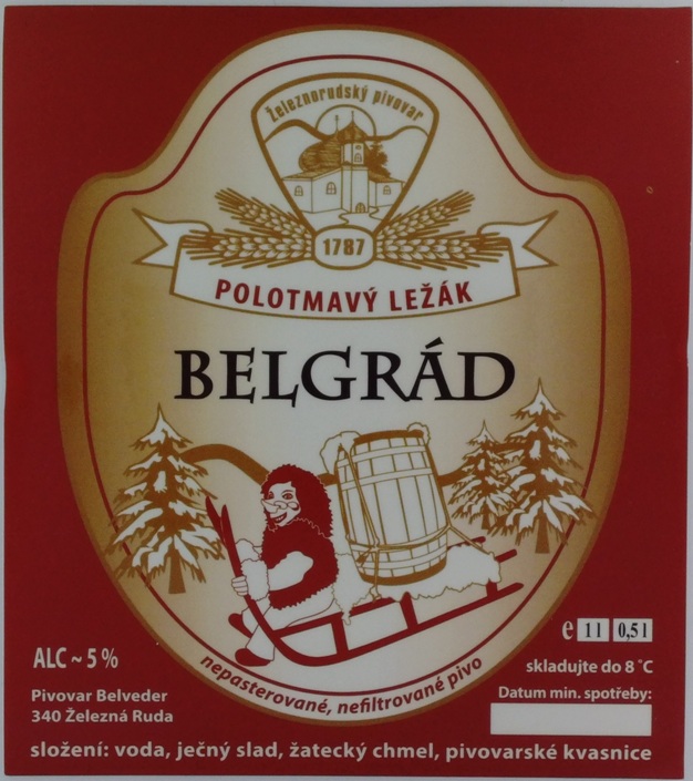 BELGRÁD POLOTMAVÝ LEŽÁK (0,5L+1L) (Železná Ruda) (S)