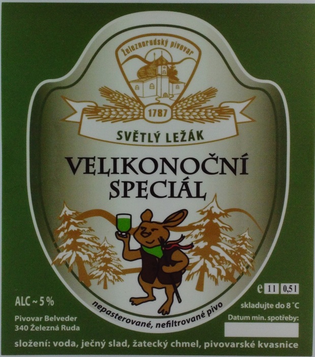 VELIKONOČNÍ SPECIÁL SVĚTLÝ LEŽÁK (0,5L+1L) (Železná Ruda) (S)