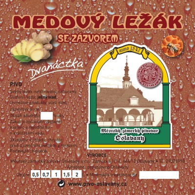 MEDOVÝ LEŽÁK SE ZÁZVOREM Dvanáctka (0,5L-2L) (Městský-Oslavany) (S)