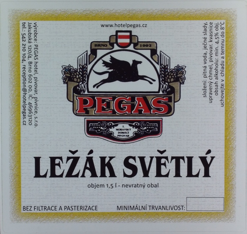 PEGAS SVĚTLÝ LEŽÁK (1,5L) (Pegas-Brno) (S) č.1