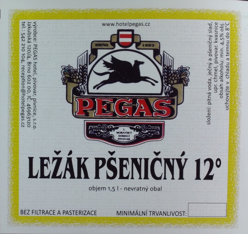 PEGAS LEŽÁK PŠENIČNÝ 12° (1,5L) (Pegas-Brno) (S)